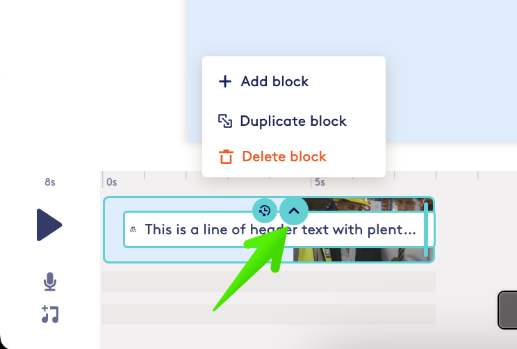Access the element block menu