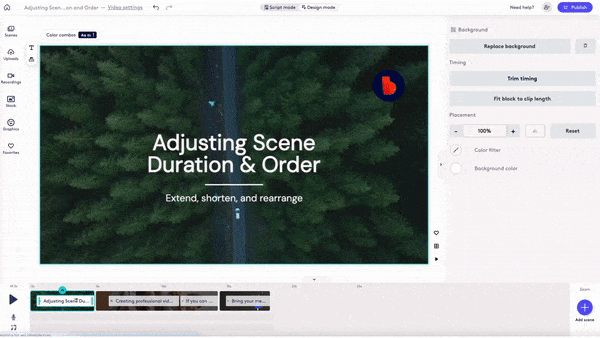 Adjust scene duration and order