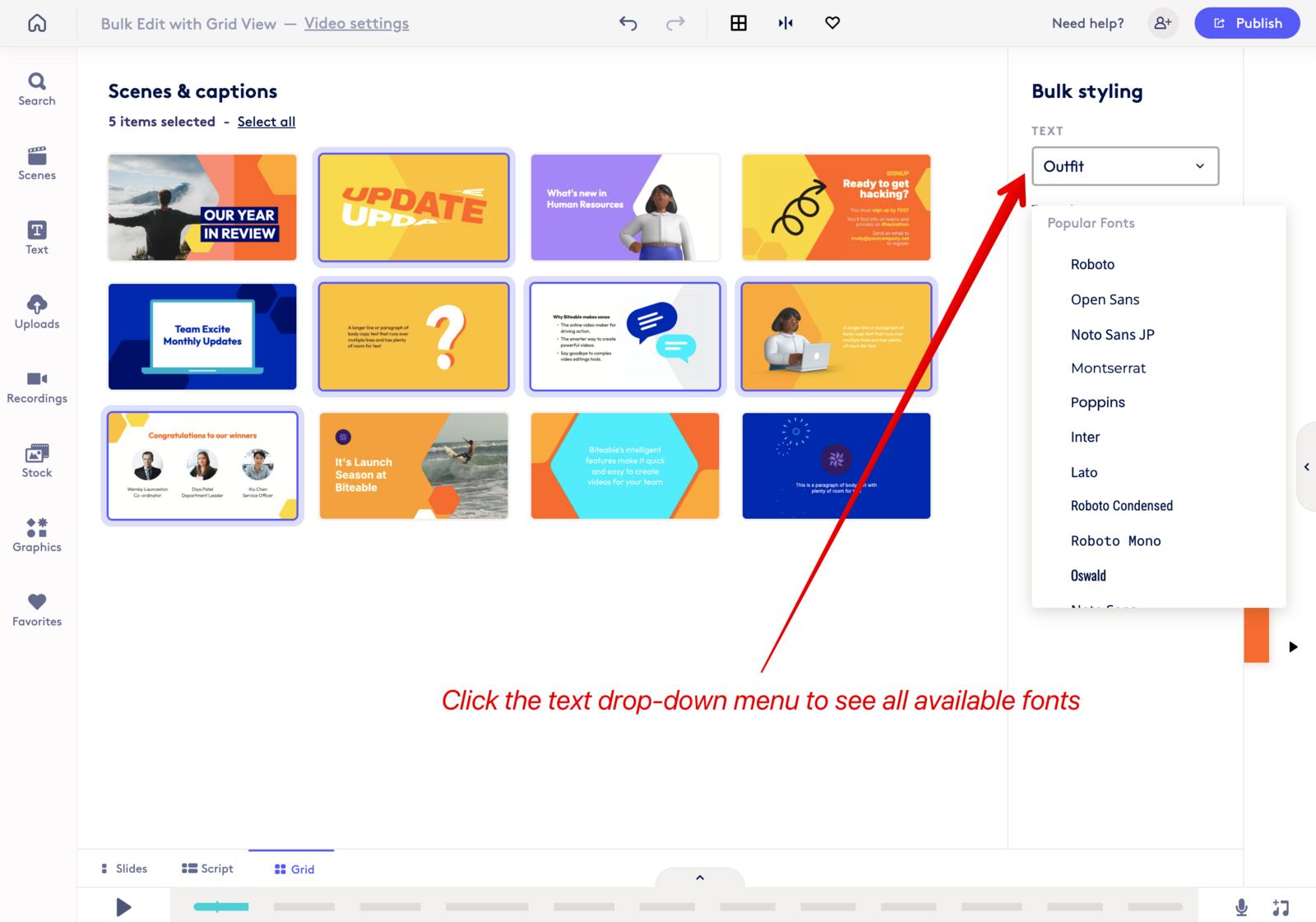 Changing text in the Grid View